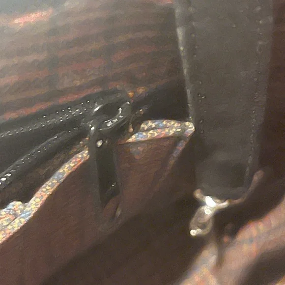 Like new, Brighton Black Textured Leather Shoulder Bag - Picture 6 of 8